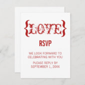 Carte postale RSVP Embrace de Love, rouge (Devant / Derrière)