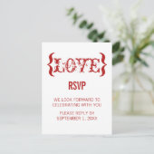 Carte postale RSVP Embrace de Love, rouge (Debout devant)
