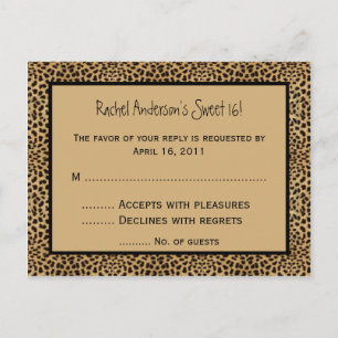 Carte postale RSVP Empreinte de léopard