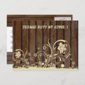 Carte postale RSVP en bois foncé (Devant / Derrière)