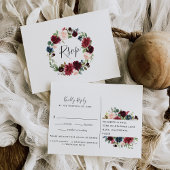 Carte postale RSVP en fleurs radieuses avec choix 