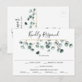 Carte postale RSVP Eucalyptus Greenery Wedding (Devant / Derrière)