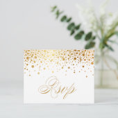 Carte postale RSVP Faux Gold Foil Confetti Dots Ma (Debout devant)