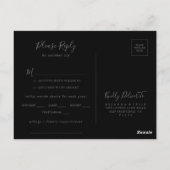 Carte postale RSVP Fleur sauvage - Menu noir (Dos)