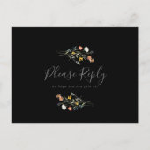 Carte postale RSVP Fleur sauvage - Menu noir (Devant)