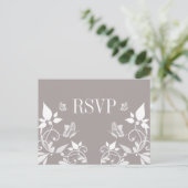 Carte postale RSVP fleurie de papillon ivoire (Debout devant)