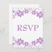 Carte Postale RSVP Flore Simple Violet (Devant / Derrière)
