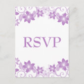 Carte Postale RSVP Flore Simple Violet (Devant)