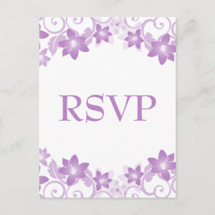 Carte Postale RSVP Flore Simple Violet