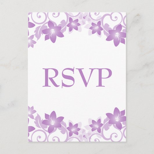 Carte Postale RSVP Flore Simple Violet (Devant)