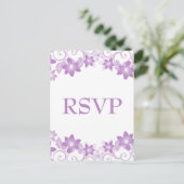 Carte Postale RSVP Flore Simple Violet (Debout devant)