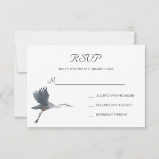 Carte postale RSVP Flying Great Blue Heron Wedding