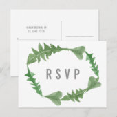 Carte postale RSVP Foliage Aquarelle verte (Devant / Derrière)