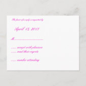 Carte postale RSVP Fuscia Shell Beach Wedding (Dos)