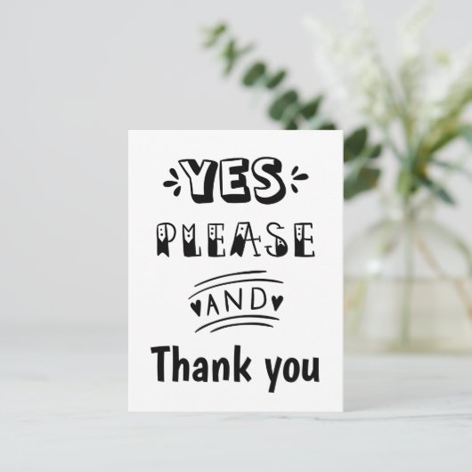 Carte Postale RSVP générique noir et blanc (Debout devant)