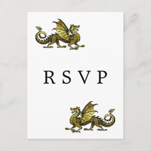 Carte postale RSVP Gold Dragon Wedding