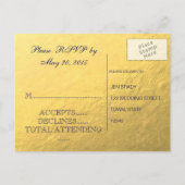 Carte postale RSVP Gold Foil Peacock Wedding (Dos)