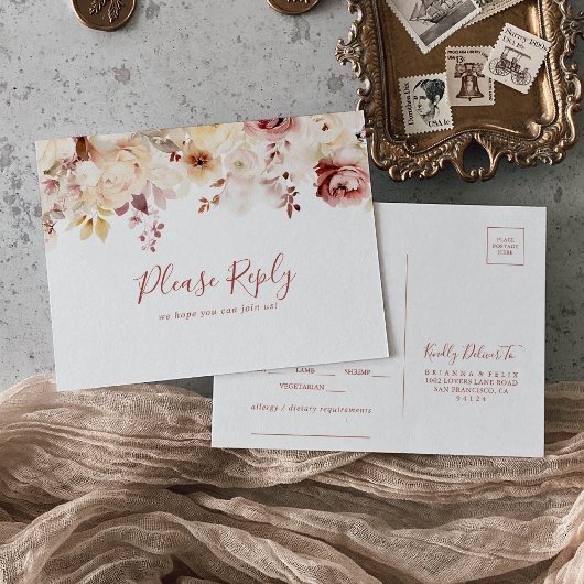 Carte postale RSVP Gracical Floral Menu Choice