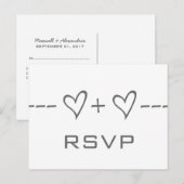 Carte postale RSVP Gray Heart Equation (Devant / Derrière)