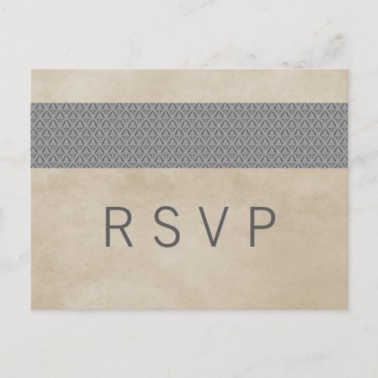 Carte postale RSVP Gray Russe Damask (Devant)