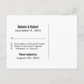 Carte postale RSVP Gray Sweet Chimie (Dos)