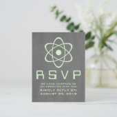 Carte postale RSVP Green Atomic Chalkboard (Debout devant)