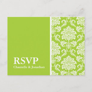 Carte postale RSVP Green Damask
