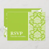 Carte postale RSVP Green Damask (Devant / Derrière)