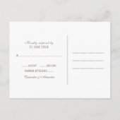 Carte postale RSVP Green Deco Chic Wedding (Dos)