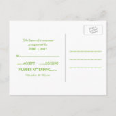 Carte postale RSVP Green Houndstooth Wedding (Dos)