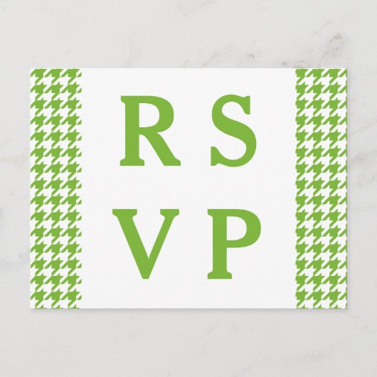 Carte postale RSVP Green Houndstooth Wedding (Devant)