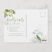 Carte postale RSVP Green Leafy Floral Wedding (Dos)