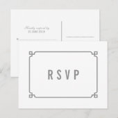 Carte postale RSVP Grey Deco Chic Wedding (Devant / Derrière)