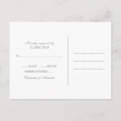 Carte postale RSVP Grey Deco Chic Wedding (Dos)