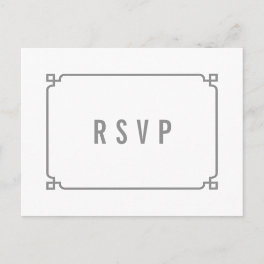Carte postale RSVP Grey Deco Chic Wedding (Devant)