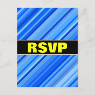 Carte postale "RSVP" + Grilles de Motif bleu