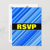 Carte postale "RSVP" + Grilles de Motif bleu (Devant / Derrière)