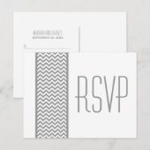 Carte postale RSVP Gris Chevron Border (Devant / Derrière)