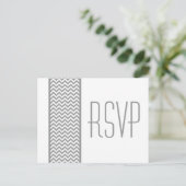 Carte postale RSVP Gris Chevron Border (Debout devant)