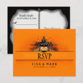 Carte Postale RSVP Halloween - Orange & Black Love (Devant / Derrière)