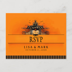 Carte Postale RSVP Halloween - Orange & Black Love