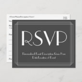 Carte postale "RSVP" inspirée Art Déco (Devant / Derrière)