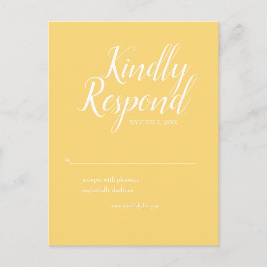 Carte Postale RSVP jaune (Devant)