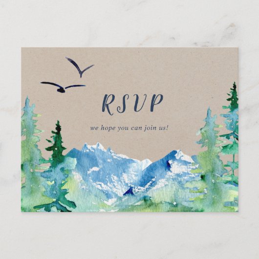 Carte postale RSVP Kraft Rocky Mountain Menu Choix (Devant)