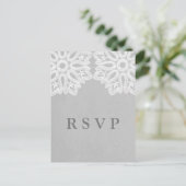 Carte postale RSVP Lace Gray Elegant (Debout devant)