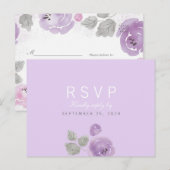Carte postale RSVP Lilac Watercolor Roses (Devant / Derrière)
