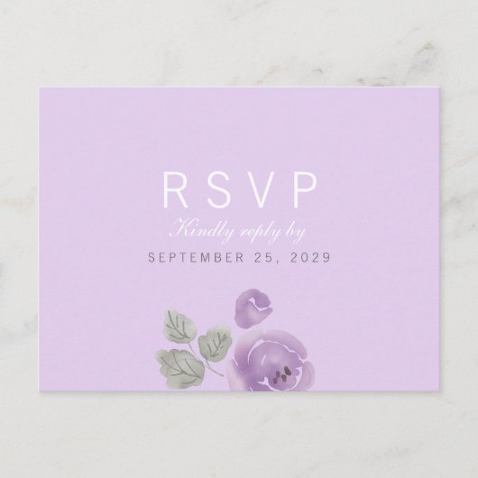 Carte postale RSVP Lilac Watercolor Roses (Devant)
