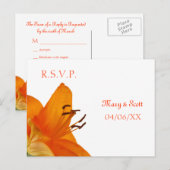 Carte postale RSVP Lily asiatique orange (Devant / Derrière)