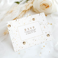 RSVP Mariage Blanc et Or Nuit Étoilée