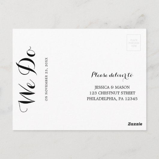 Carte postale RSVP Mariage campagnard rustique (Dos)